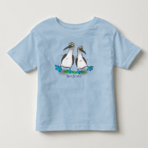 Funny blue footed boobies cartoon illustration toddler T-Shirt