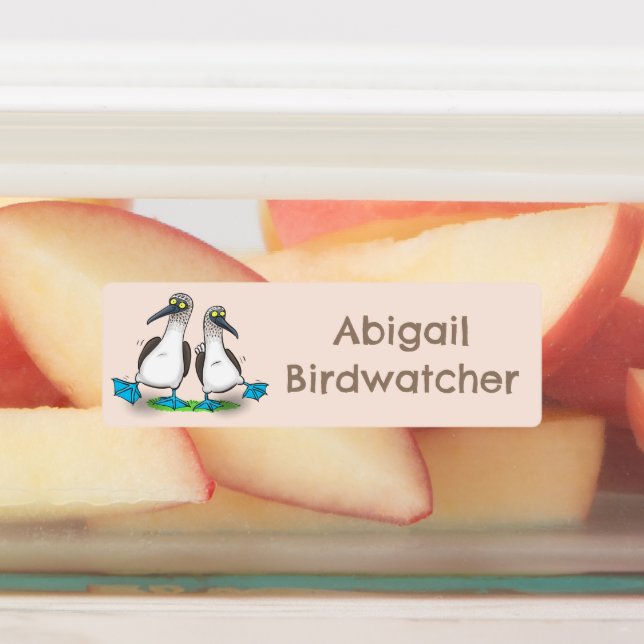 Funny, blue footed boobies cartoon personalised (Affixed)