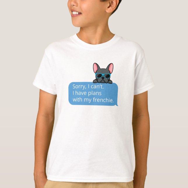 Funny Blue French Bulldog T-Shirt (Front)