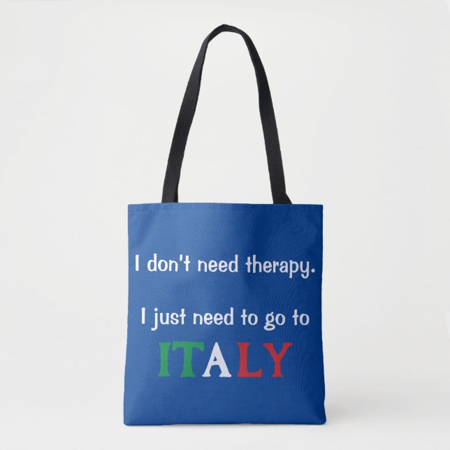 Funny Blue Italian Handbag Tote (Front)
