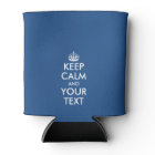 Funny blue Keep calm and your text bottle cooler
