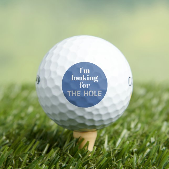 Funny Blue Looking For Hole Quote Golf Balls (Insitu Tee)