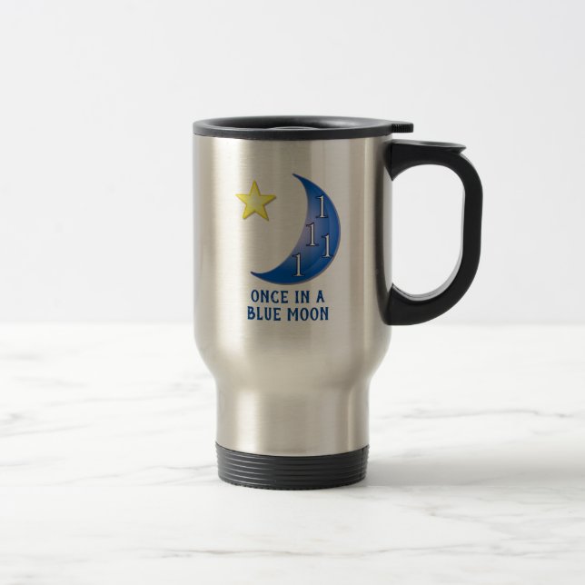 Funny Blue Moon Customisable Travel Mug (Right)
