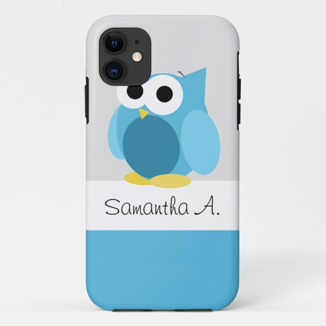 Funny Blue Owl - Personalised iPhone 5 Case (Back)
