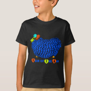 Funny Blue Ram Chinese New Year Zodiac K Black Tee