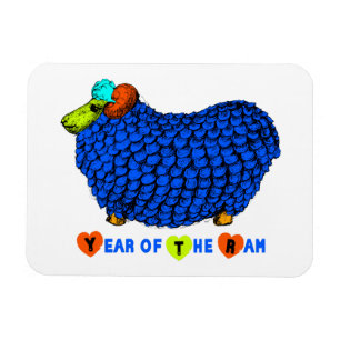 Funny Blue Ram Chinese Year Zodiac P Magnet