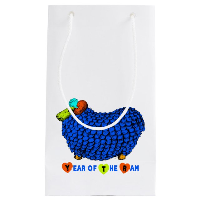 Funny Blue Ram Chinese Year Zodiac S Gift Bag (Front)