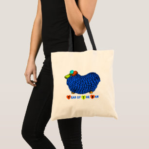 Funny Blue Ram Year Chinese Zodiac Tote Bag