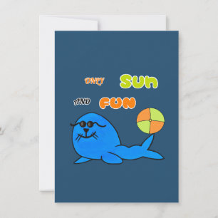 Funny blue seal holiday card