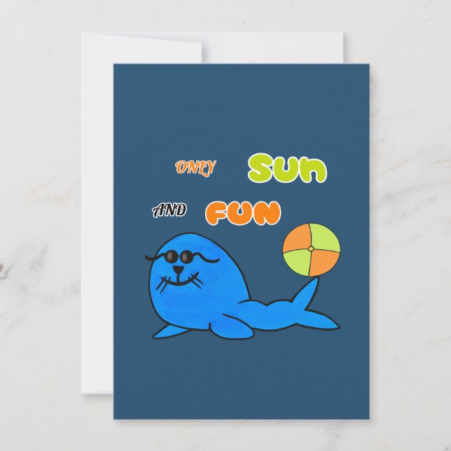 Funny blue seal holiday card (Front)