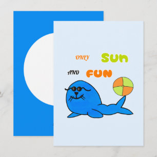Funny blue seal holiday card
