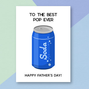 Funny Blue Soda Pop Pun Father's Day Card