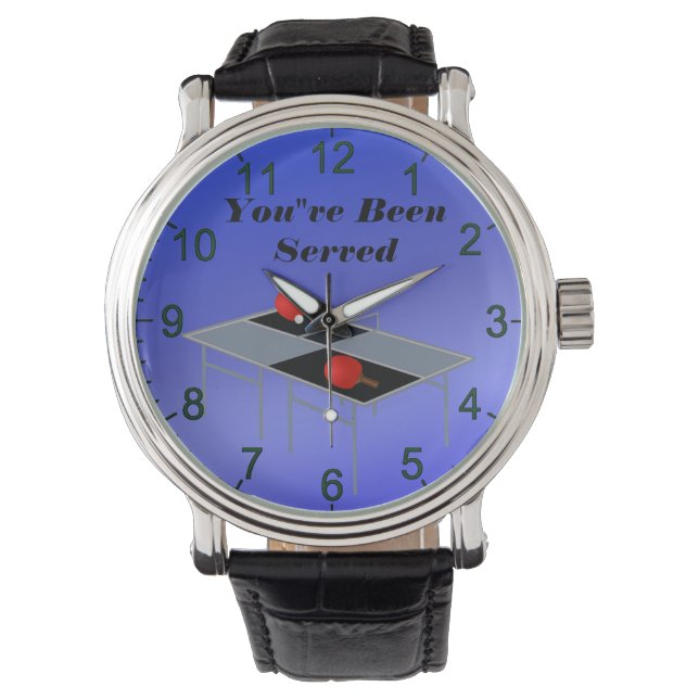 Funny Blue Table Tennis, Mens Wrist Watch (Front)