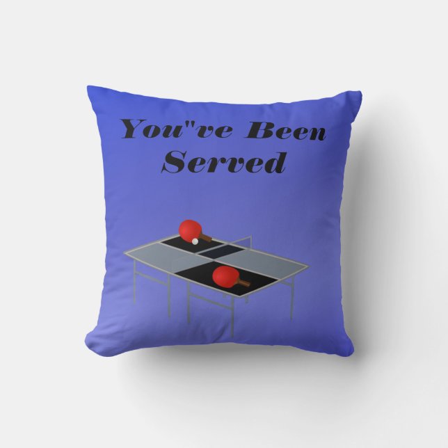 Funny Blue Table Tennis,  Throw Cushion (Front)