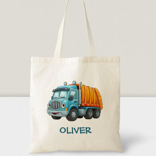 Funny Blue Yellow Dump Truck Tote Bag
