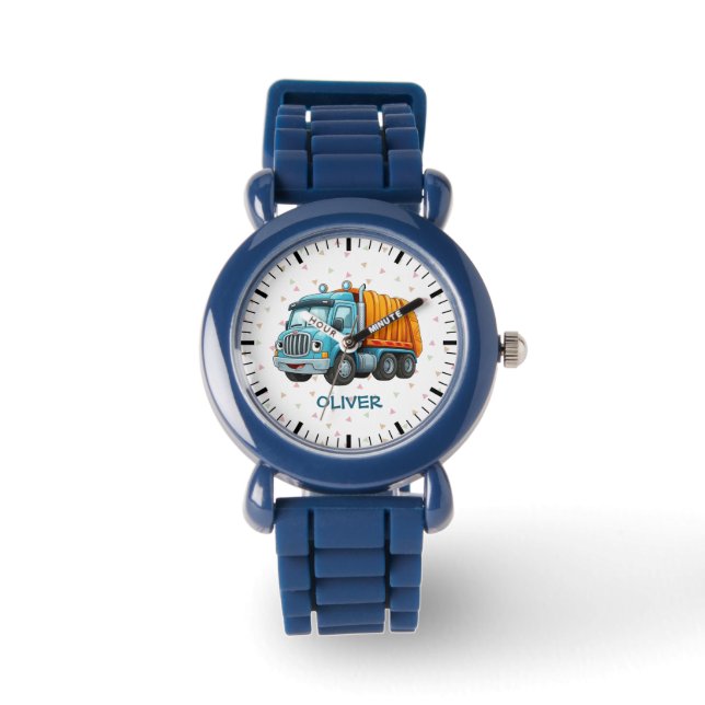Funny Blue Yellow Dump Truck Watch (Front)