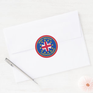Funny Blue Yellow Red European Union Jack Logo Classic Round Sticker