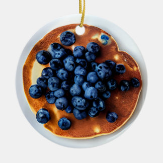 Funny Blueberry Pancakes Pun Christmas Ceramic Tree Decoration