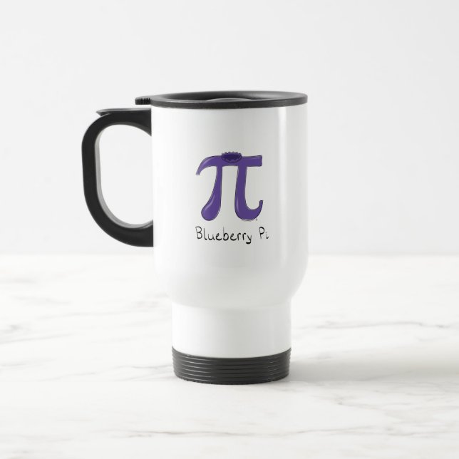Funny Blueberry Pi Symbol Math Teacher Travel Mug (Left)