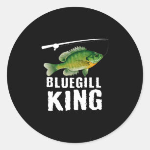 Funny bluegill fishing graphic freshwater fish classic round sticker