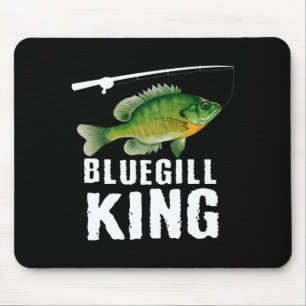 Funny bluegill fishing graphic freshwater fish mouse mat