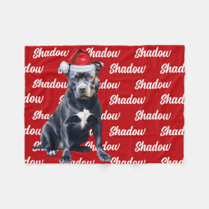 Funny Bluenose Pitbull Dog Name Pattern Christmas Fleece Blanket
