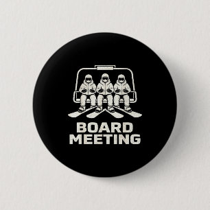 Funny Board Meeting Snowboarding Ski Lift Winter H 6 Cm Round Badge