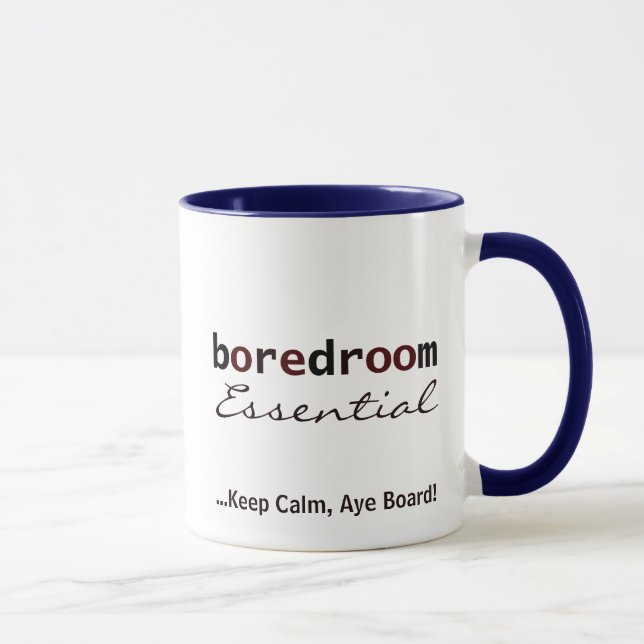 Funny Boardroom Office Mug, Customisable Text Mug (Right)