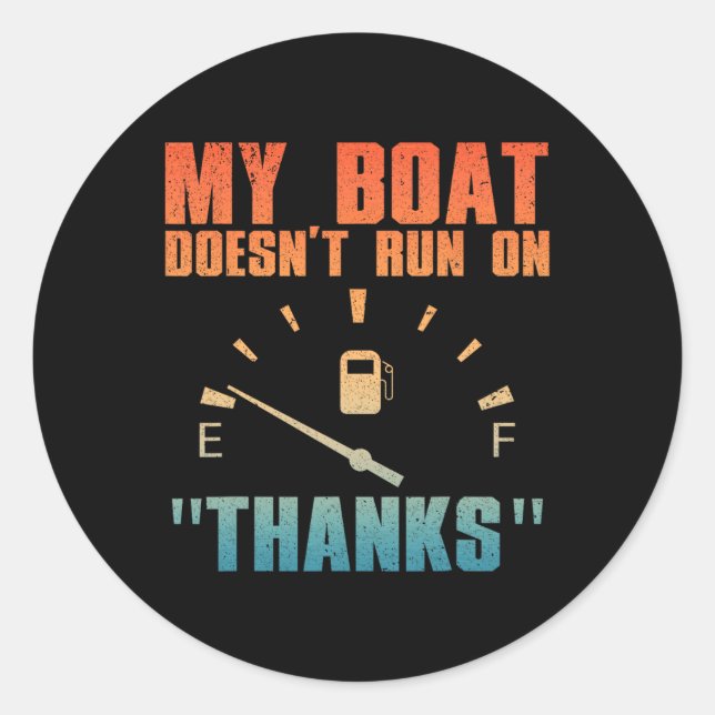 Funny Boat Art For Men Women Boating Watercraft Bo Classic Round Sticker (Front)