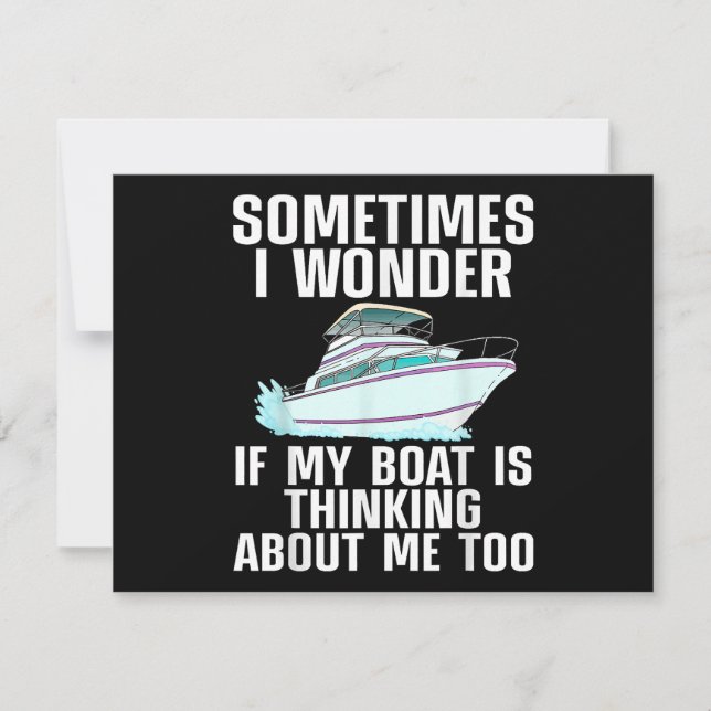 Funny Boat Art For Men Women Boating Watercraft Bo Holiday Card (Front)