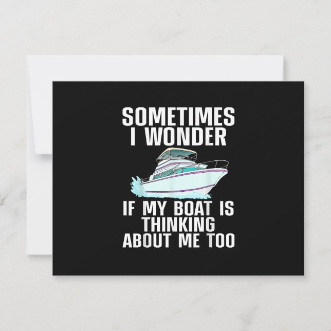 Funny Boat Art For Men Women Boating Watercraft Bo RSVP Card (Front)