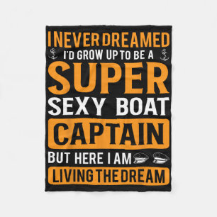 Funny Boat Captain Design For Men Women Boating Bo Fleece Blanket