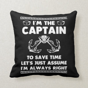 Funny Boat Captain Humor Boating Joke Sailor Cushion