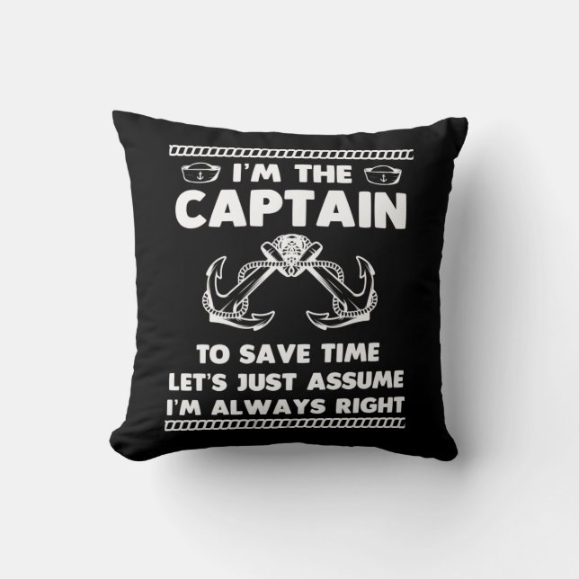 Funny Boat Captain Humour Boating Joke Sailor Cushion (Front)