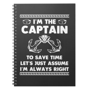 Funny Boat Captain Humour Boating Joke Sailor Notebook