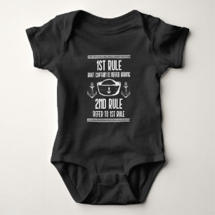 Funny Boat Captain Humour Sailing addicted Husband Baby Bodysuit