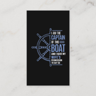 Funny Boat Captain Husband Wifes Permission Business Card