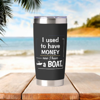 Funny Boat Owner Humour Minimalist Typography Insulated Tumbler