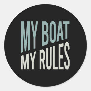 Funny Boater Humour Classic Round Sticker