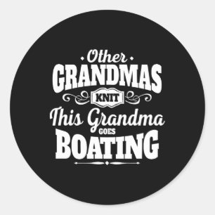 Funny Boating Grandma Classic Round Sticker
