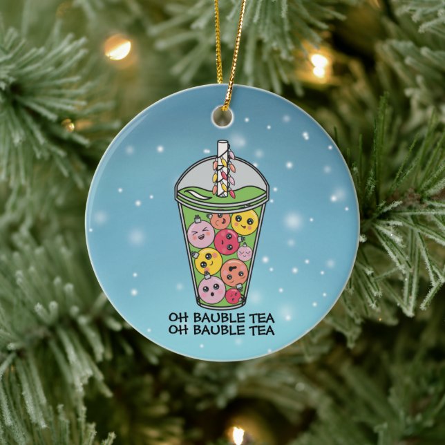 Funny Boba Bubble Tea Ceramic Tree Decoration (Tree)