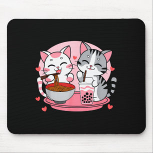 Funny Boba Ramen Cats Kawaii Anime Japan Cute Neko Mouse Mat