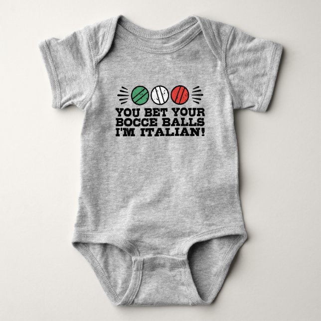 Funny Bocce Ball Baby Bodysuit (Front)