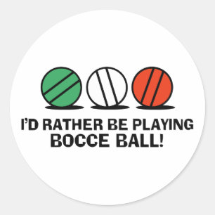 Funny Bocce Ball Classic Round Sticker