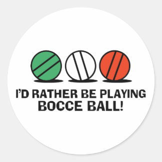 Funny Bocce Ball Classic Round Sticker