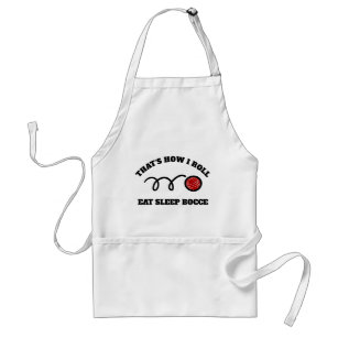 Funny bocce ball kitchen apron for men and women