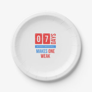 Funny bocce ball sport quote paper plate