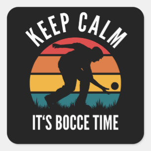 Funny Bocce Balls Player-Boules Team Square Sticker