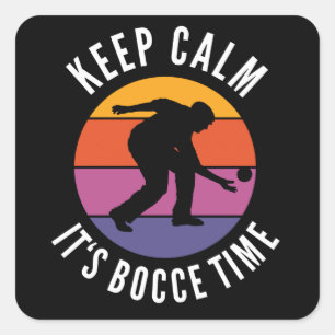 Funny Bocce Balls Player-Boules Team Square Sticker