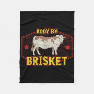 Funny Body By Brisket Meat Grilling Beef Barbeque Fleece Blanket